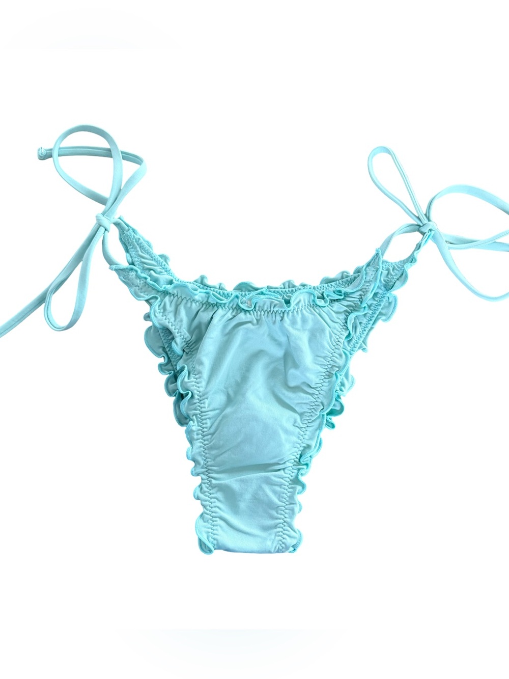 L*Space Roger Bitsy Bikini Swim Bottom Lettuce Edge Tie Sides NWT Size S